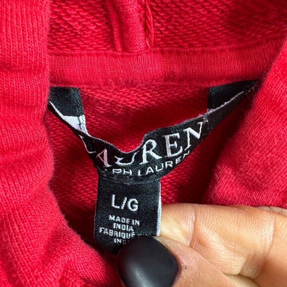 Lauren Ralph Lauren Hoodie Women's Large Red Blue White Ombré United States - Picture 3 of 7